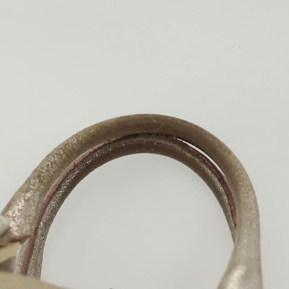 FENDI Zucchino Canvas Hand Bag Silver Gold - Picture 8 of 13